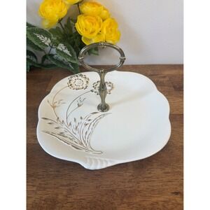 Royal Winton‎ Grimwades Golden Rapture Vintage Serving Plate Handle White Gold